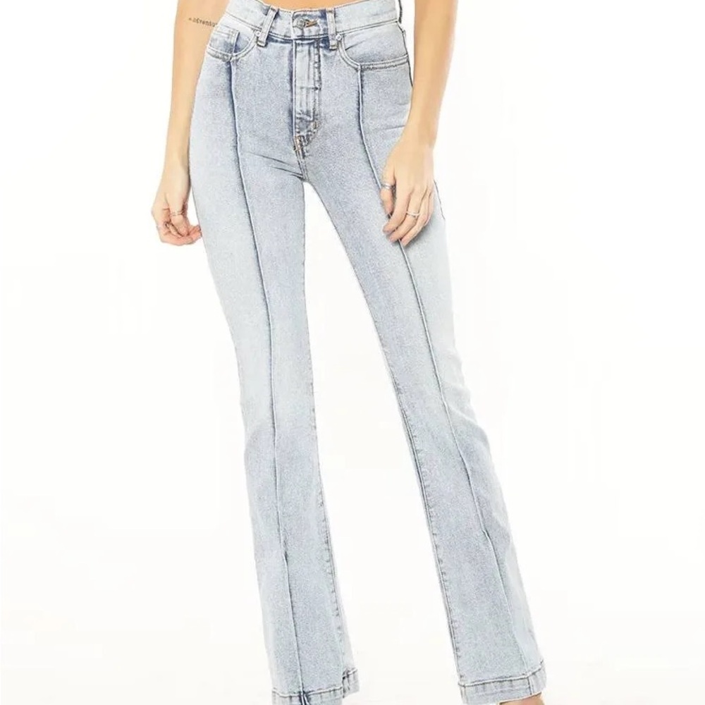 Revice Cutout High-Rise Slim Bootcut” Jeans – Light Wash, Size 25